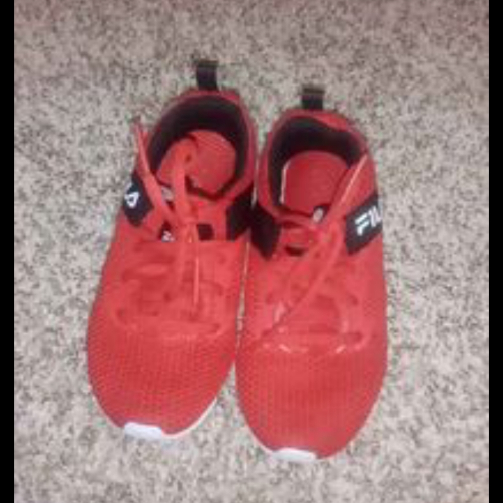 Red Black Kids Size 11 Sneakers